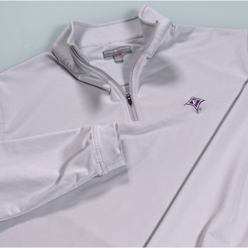 Peter Millar Perth Quarter Zip Mens Large Gray Flossmoor Golf Club MC00EK40